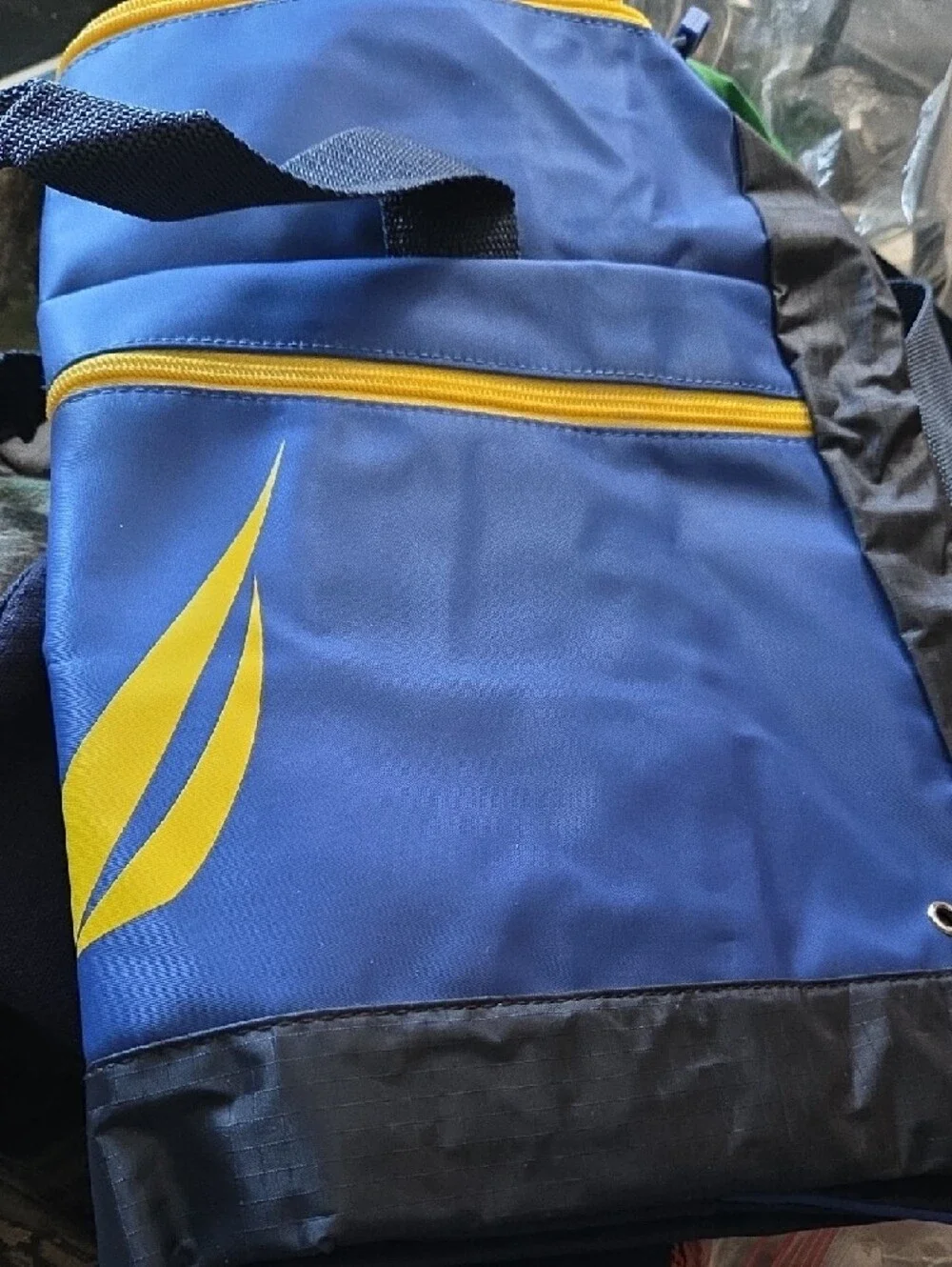 Nautica Duffle Bag Gym Boat Overnight Tote Navy With Yellow Trim Cruise Wear.New
